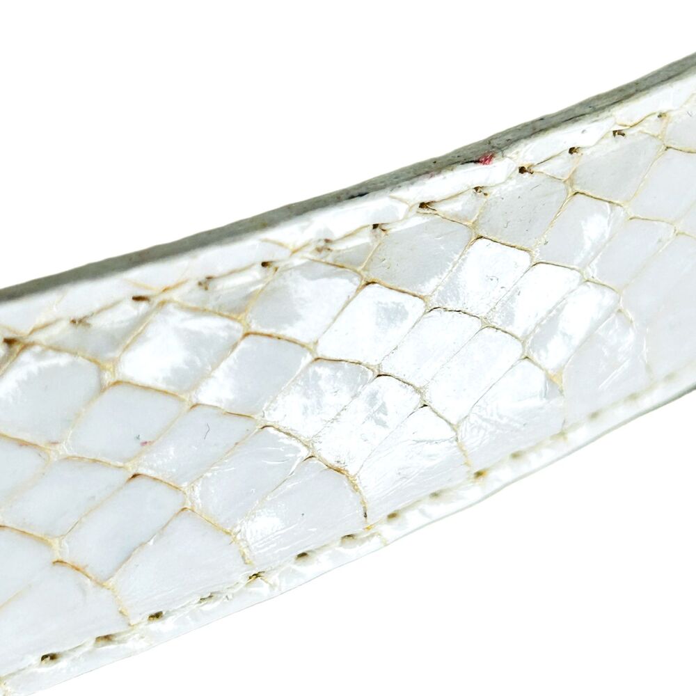 Gorgeous White Genuine Snakeskin Leather Belt Womens Size XL Snake Skin NEW - Picture 4 of 7